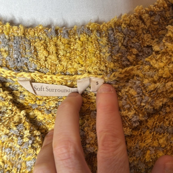 Soft Surroundings Yellow-Multi Cozy Crewneck Sweater - Picture 5 of 8